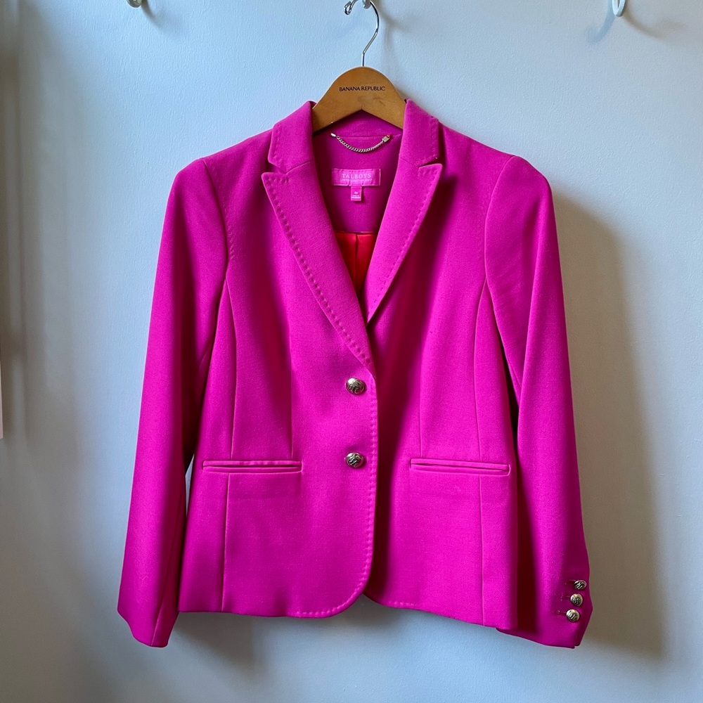 Talbots Bright Fuchsia Tailored Blazer